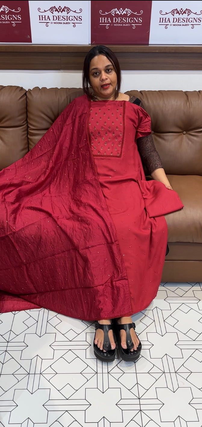 RAYON UNSTITCHED SALWAR SUIT - IHA 8618