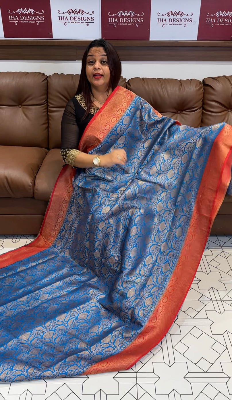 DESIGNER SEMI KATAN SILK SAREES - IHA 8346