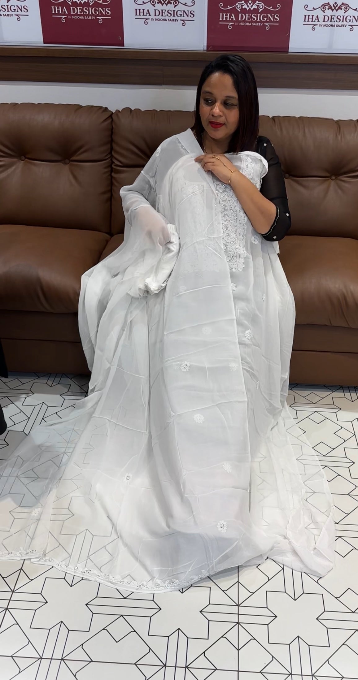 LUCKNOWI CHIKANKARI UNSTITCHED SALWAR SUITS COLLECTION - IHA 9705