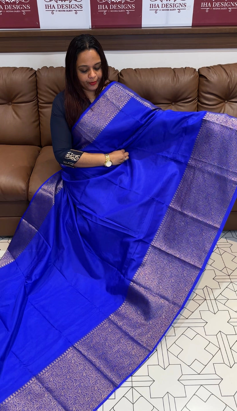 SEMI BANARASI SILK SAREES - IHA 8408