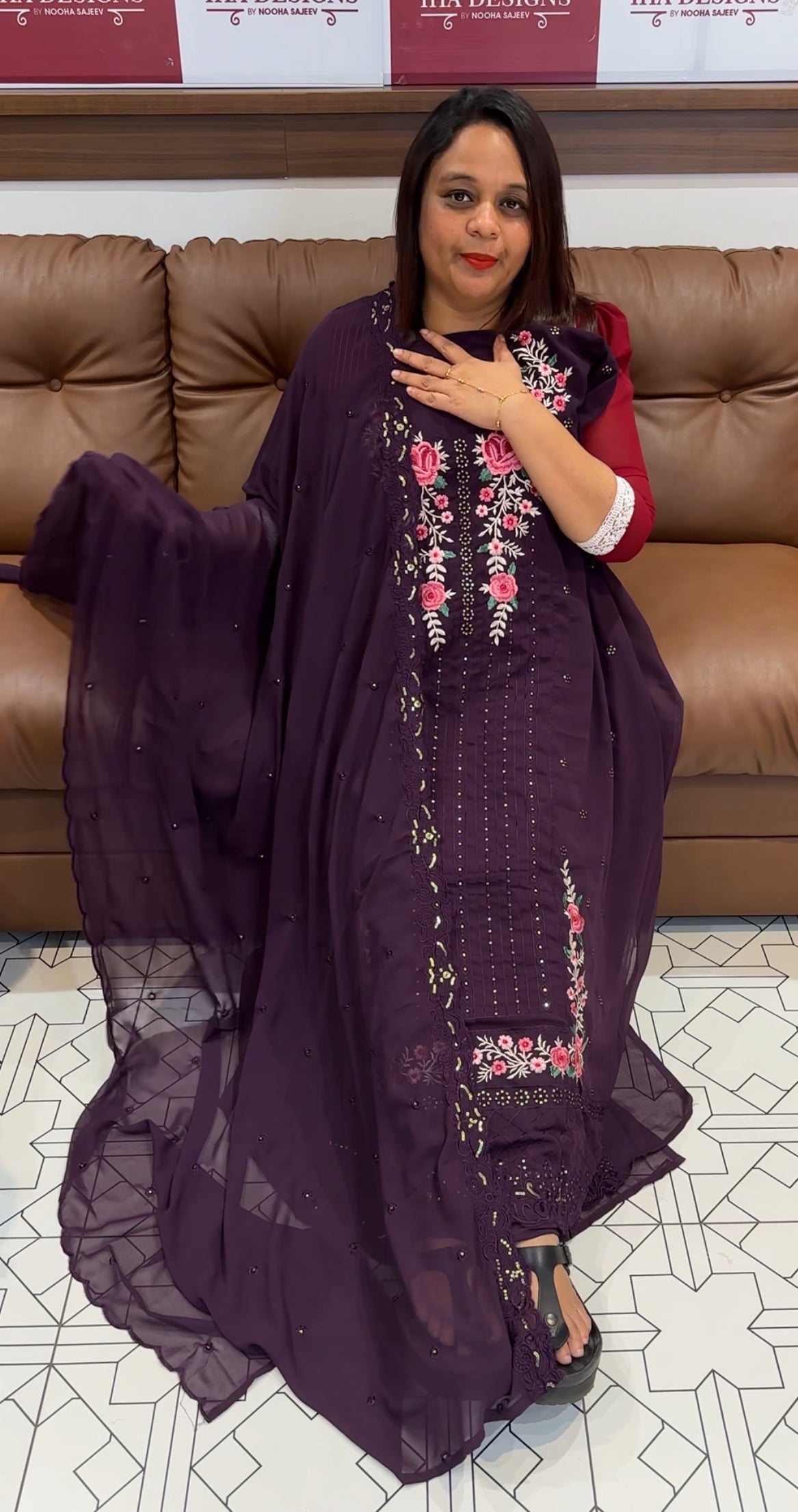 FAUX GEORGETTE UNSTITCHED SALWAR SUITS - IHA 9777