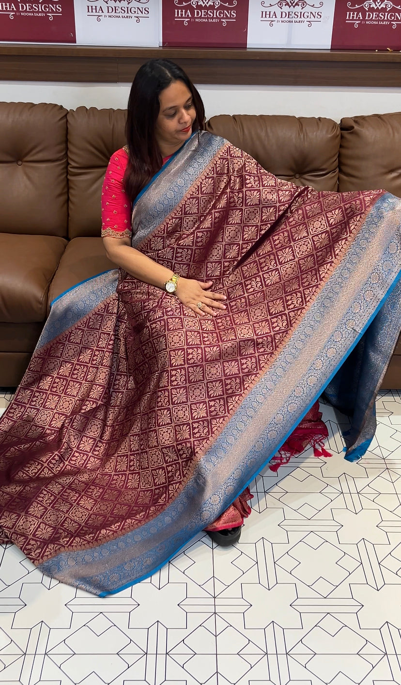 FORWARD SEMI KATAN SILK SAREES - IHA 9828