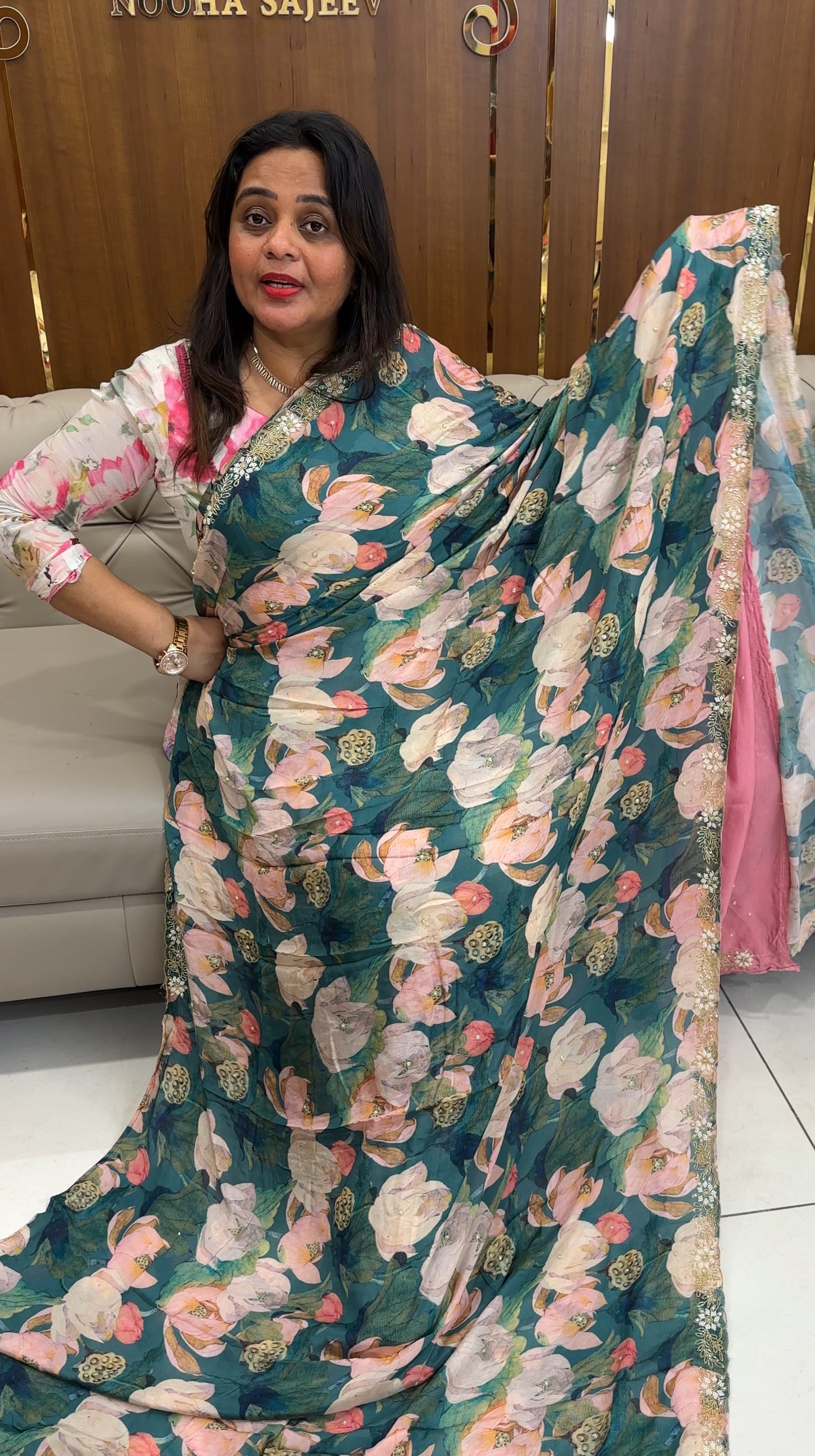 MANJU WARRIER SAREES - IHA 26106