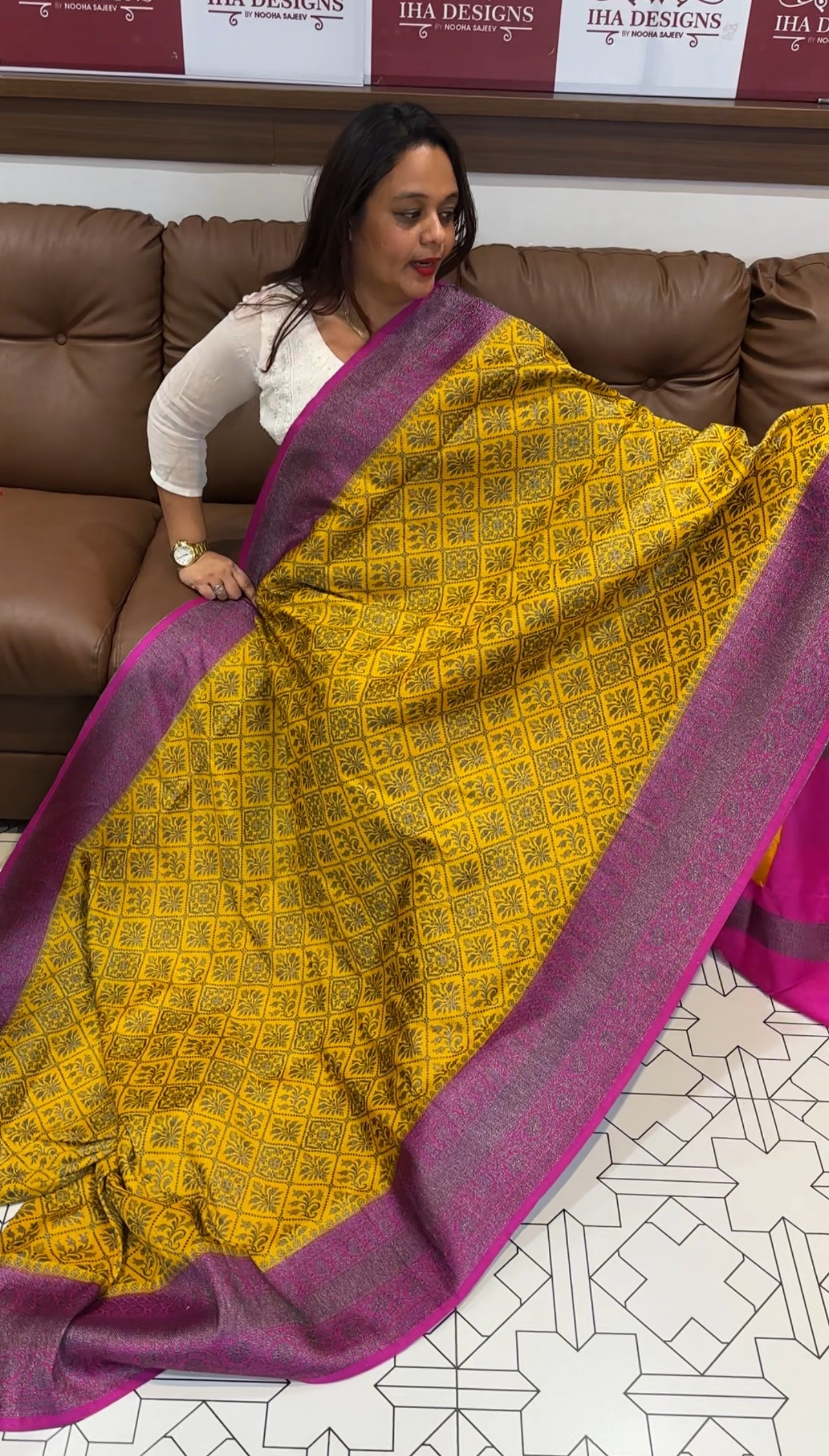 DESIGNER SEMI BANARASI SILK SAREES - IHA 9591