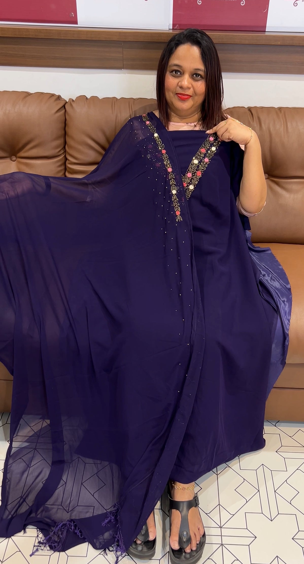 FORWARD HAND WORKED UNSTITCHED SALWAR SUITS - IHA 9876