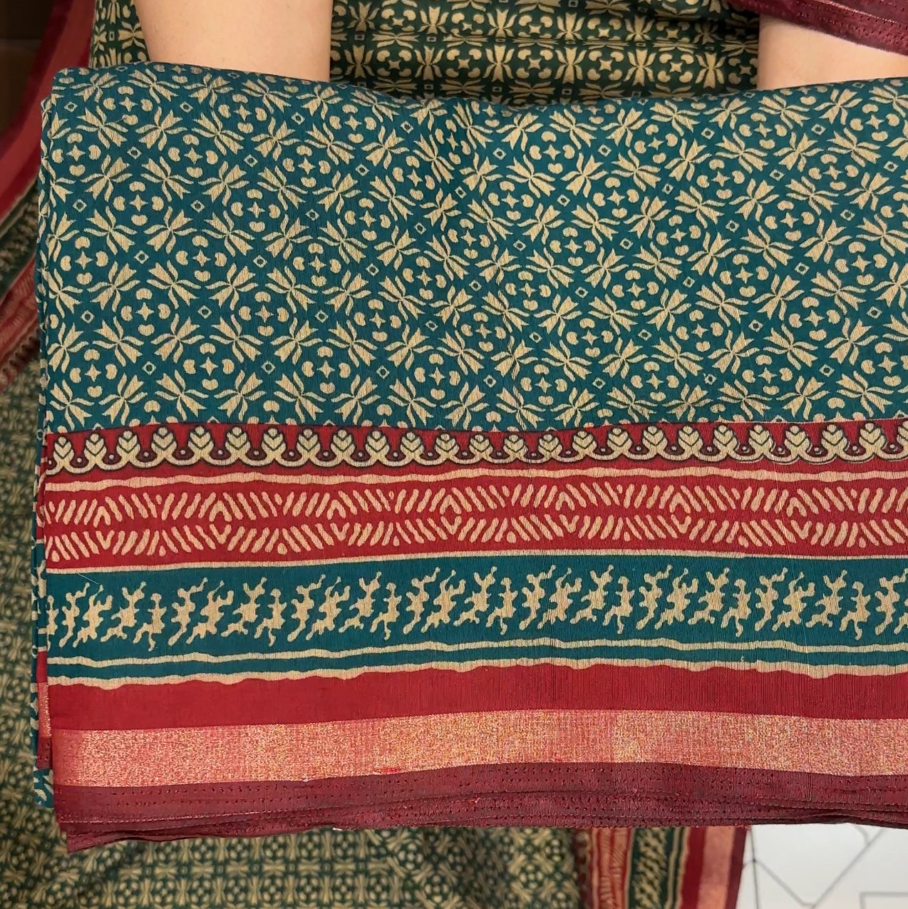AJRAKH PRINTED SAREES - IHA 20593