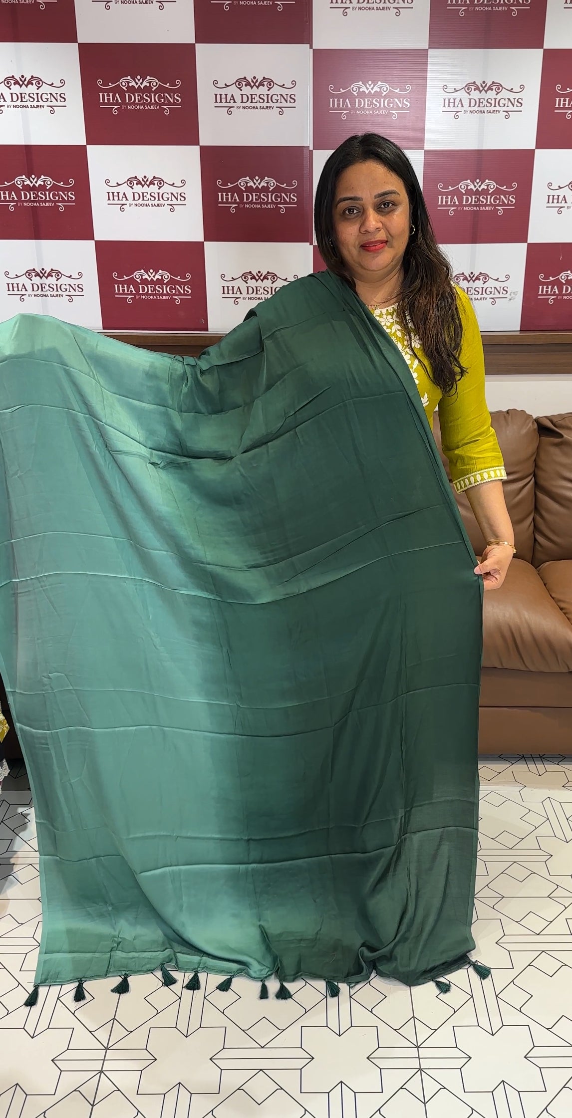 DOUBLE DYED MODAL SILK DUPATTA - IHA 20398