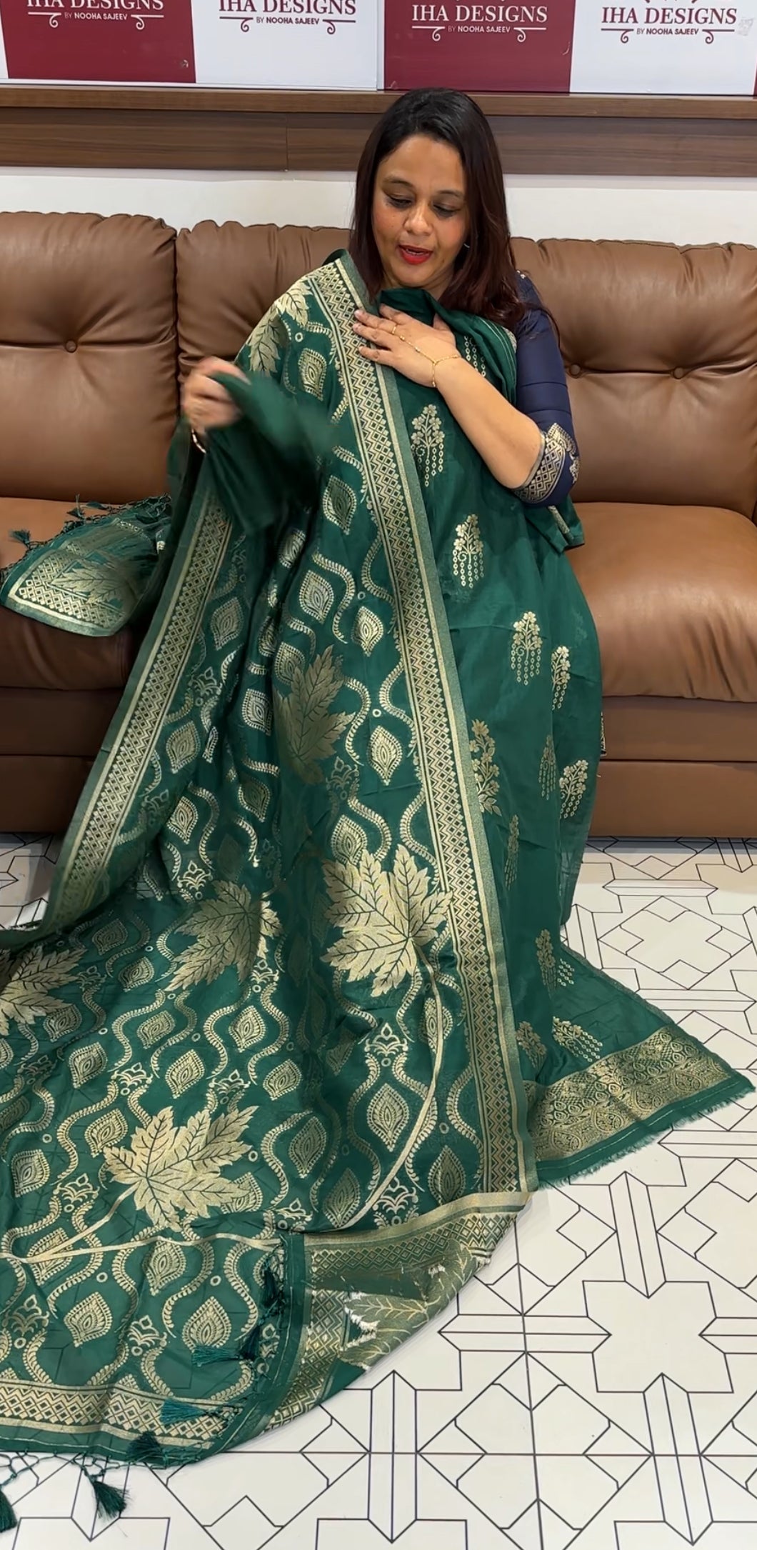 SEMI KATAN UNSTITCHED SALWAR SUITS - IHA 9718