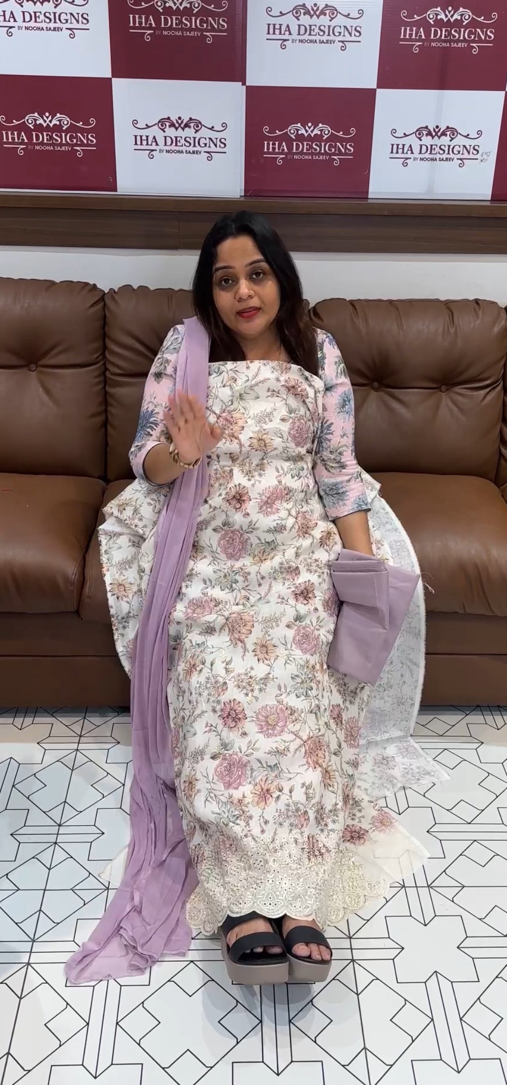 PRINTED UNSTITCHED SALWAR SUITS - IHA 22205