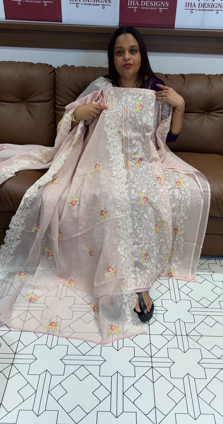 SILKY KOTA UNSTITCHED SALWAR SUITS - IHA 8421