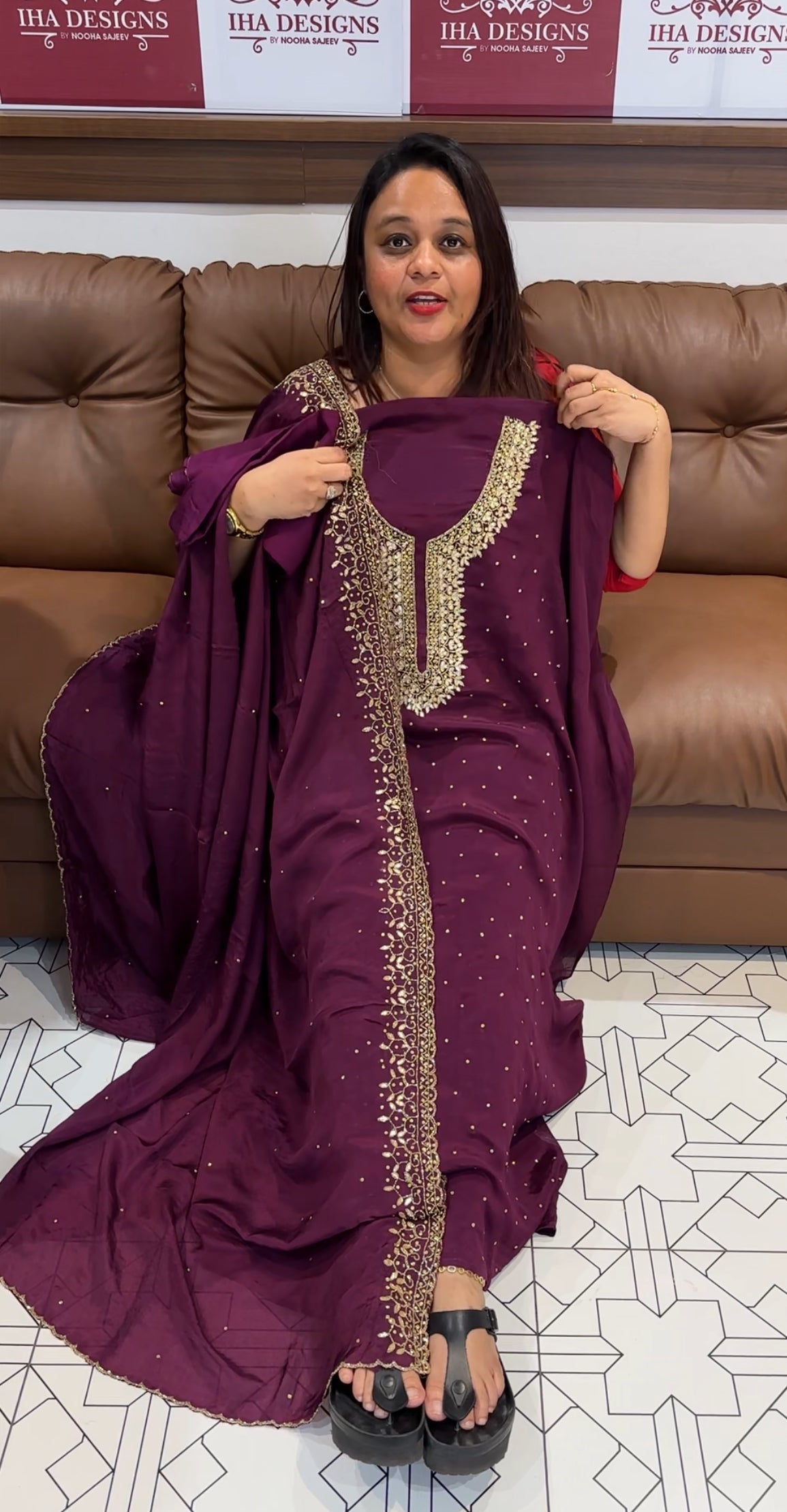 PLATINUM CHIFFON UNSTITCHED SALWAR SUIT - IHA 9635