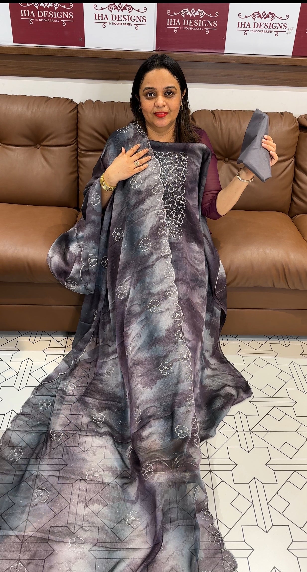 SHIMMER CHIFFON UNSTITCHED SALWAR SUITS - IHA 22830