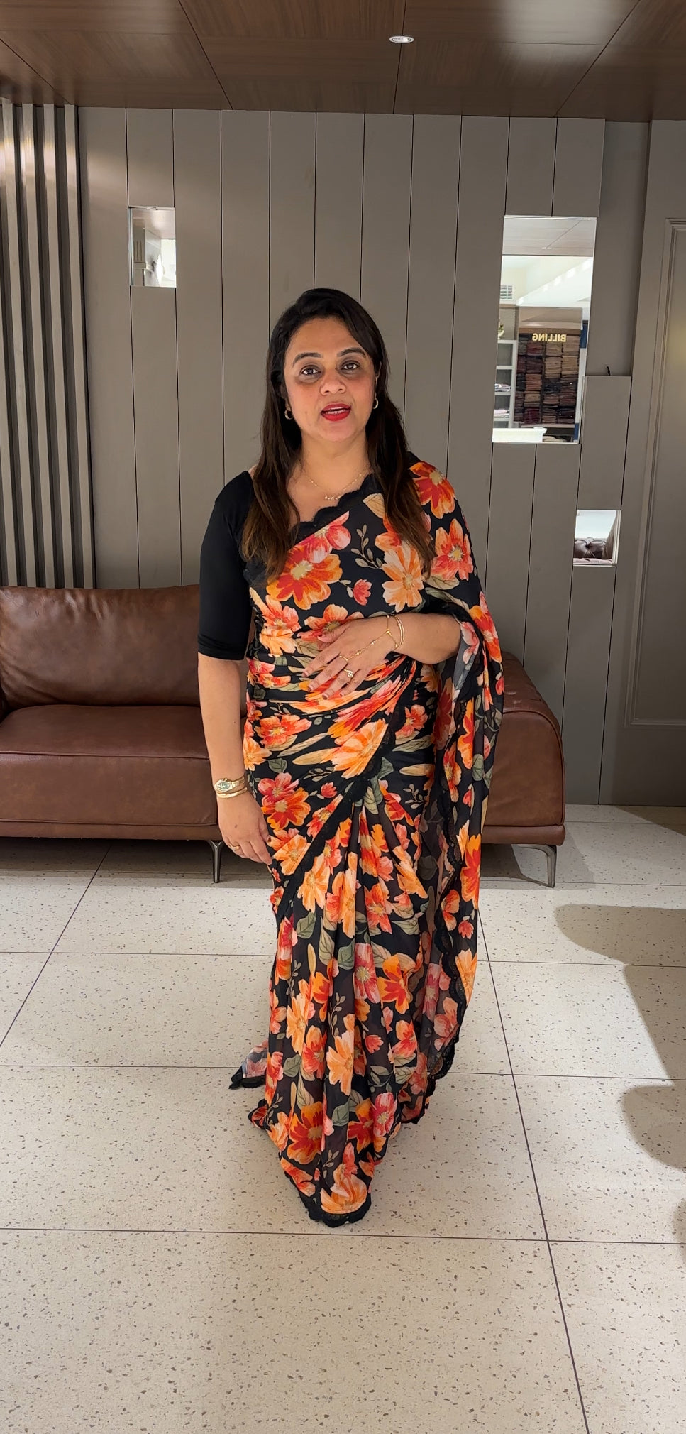 FORWARD PRINTED CHIFFON SAREES - IHA 24681