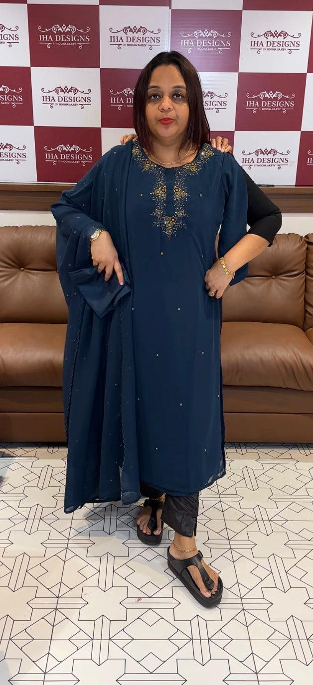 BUDGET BUY HAND WORKED TOP ,BOTTOM AND DUPATTA - IHA 8515