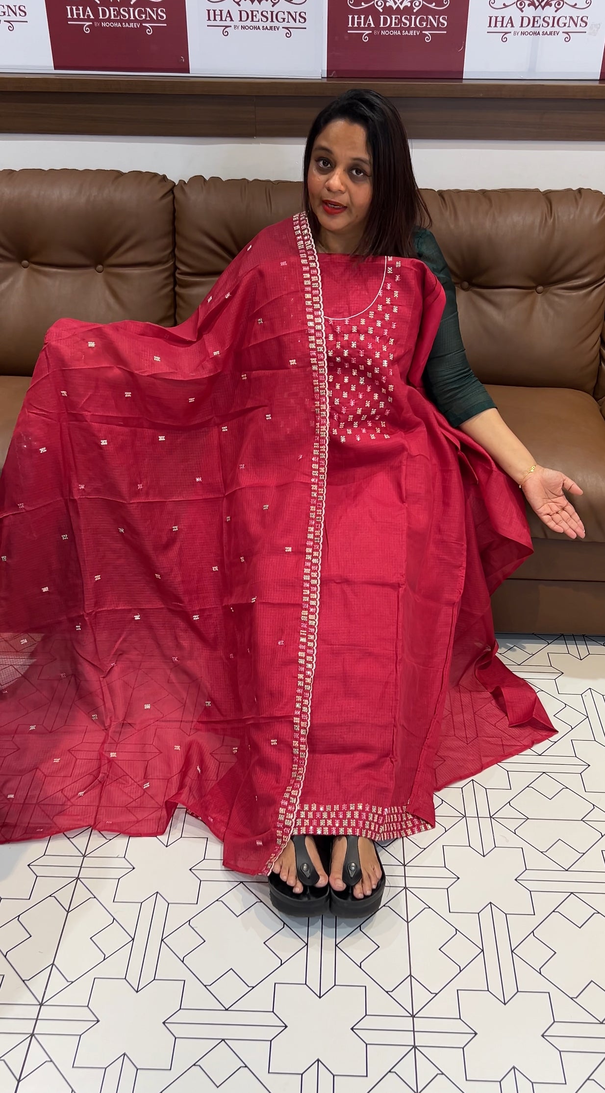 FORWARD SILKY KOTA UNSTITCHED SALWAR SUITS - IHA 9750