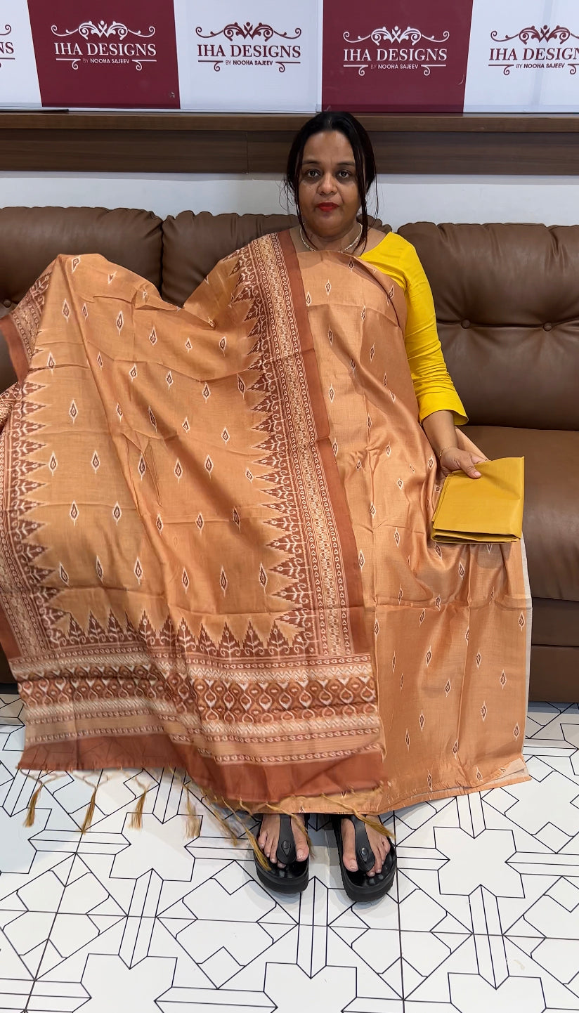 CHANDERI SILK UNSTITCHED SALWAR SUIT - IHA 8592