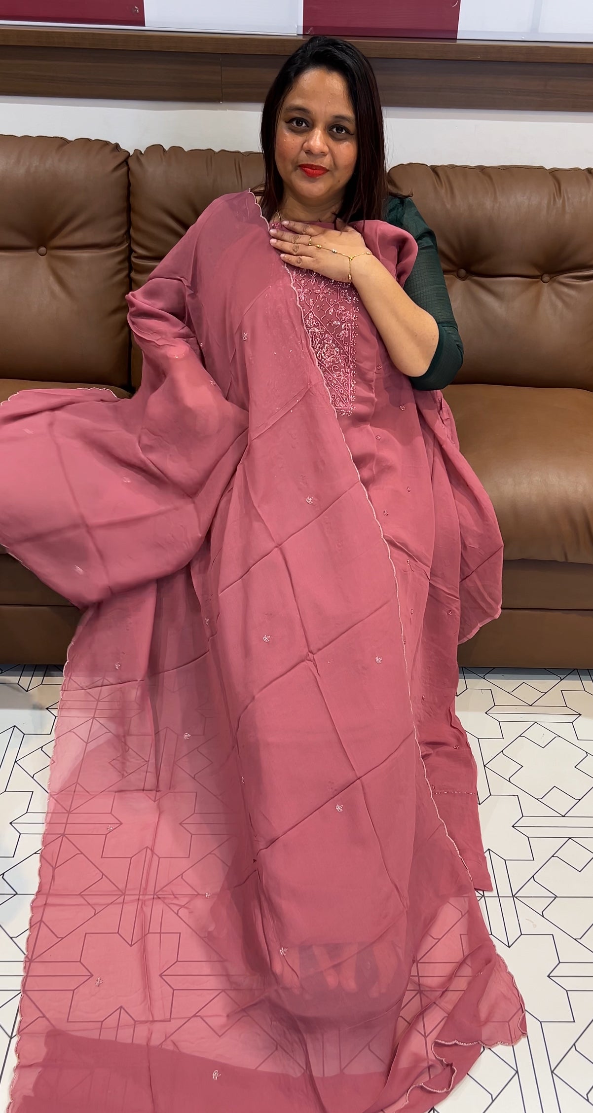 VISCOSE GEORGETTE UNSTITCHED SALWAR SUITS - IHA 9749