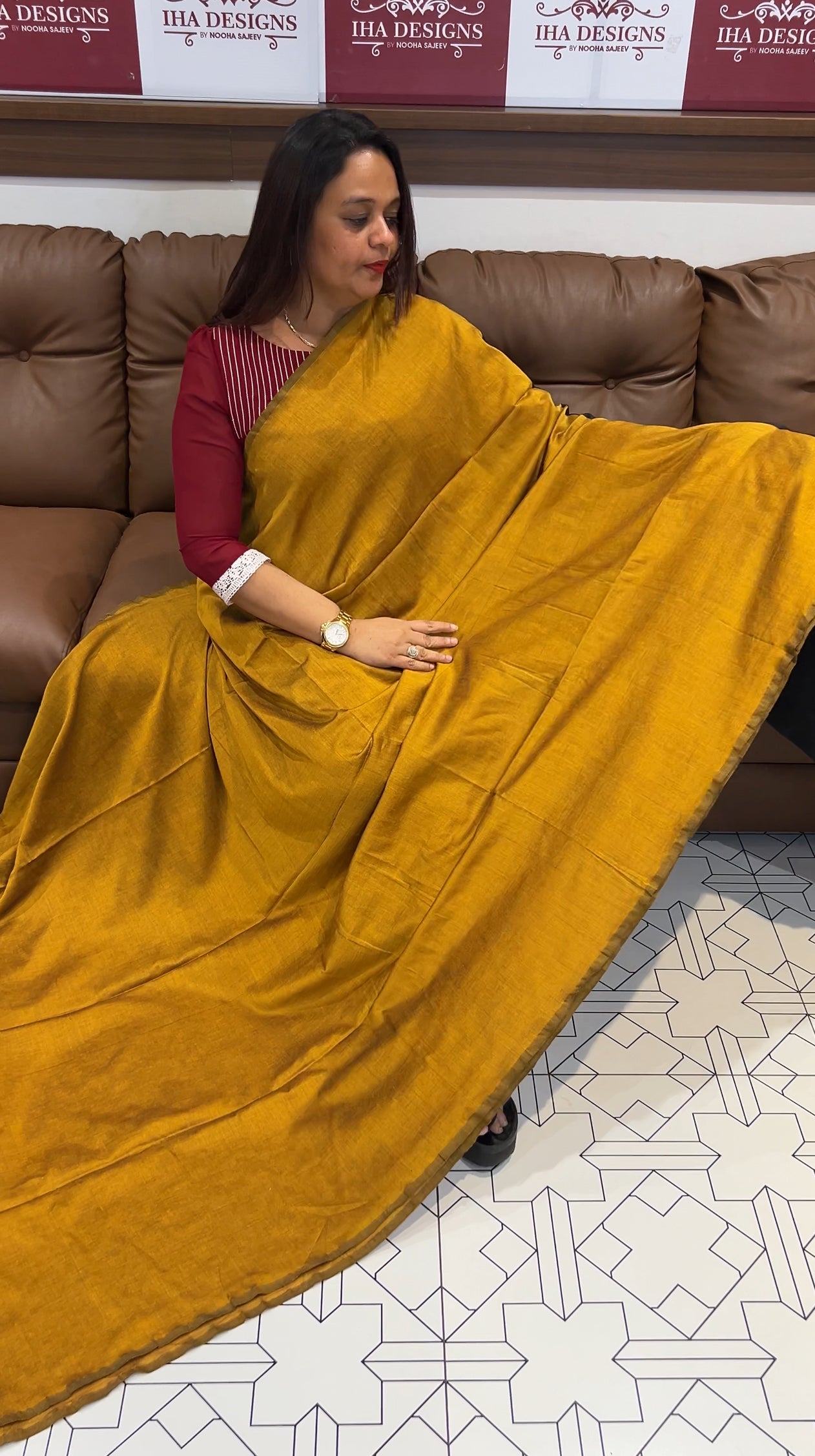 HANDLOOM COTTON SAREES - IHA 9771