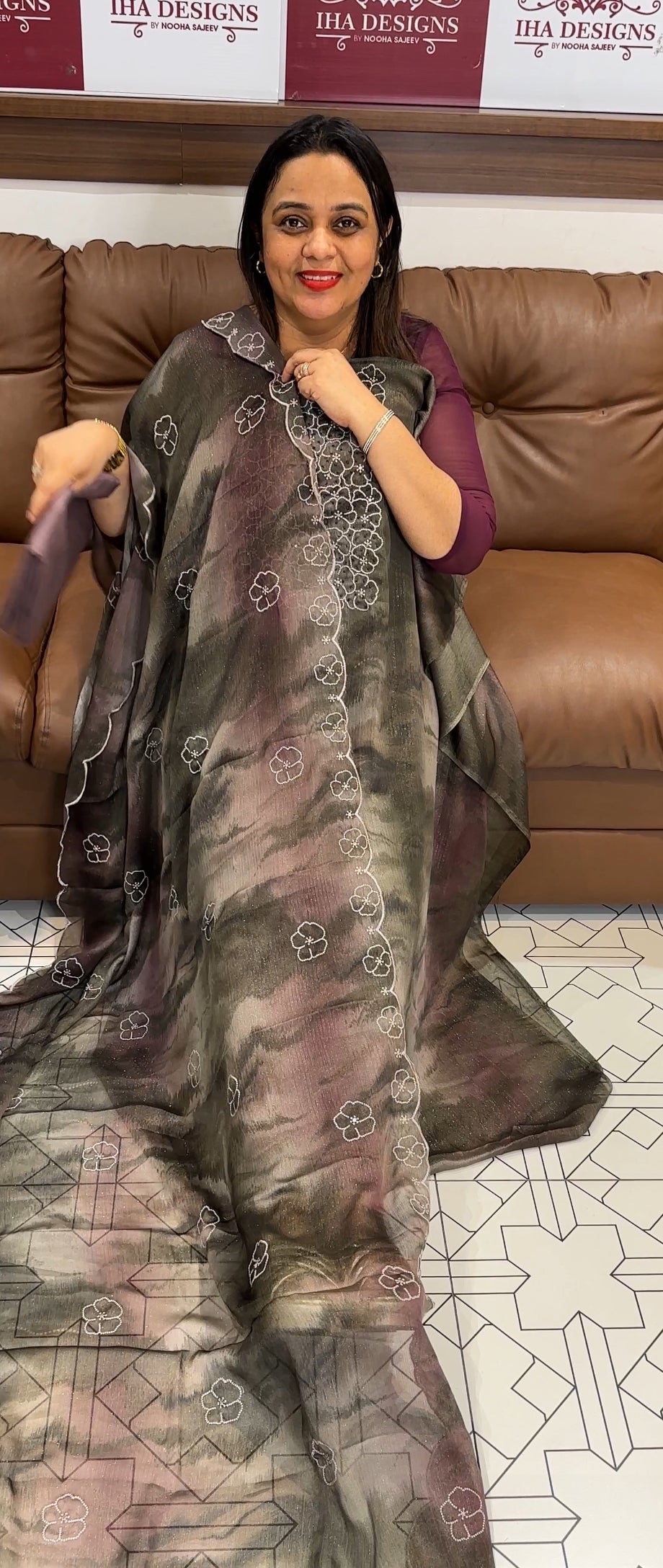 SHIMMER CHIFFON UNSTITCHED SALWAR SUITS - IHA 22830