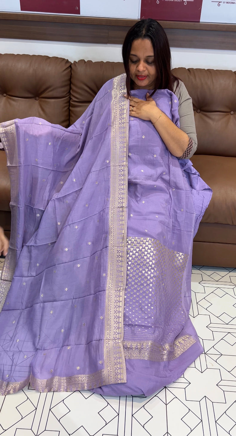 VISCOSE ORGANZA UNSTITCHED SALWAR SUITS - IHA 8245