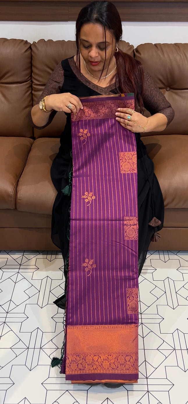 SEMI SILK SAREE - IHA 8624