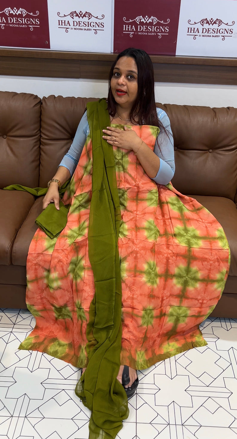 MARBALE DYEING COTTON UNSTITCHED SALWAR SUITS - IHA 8454