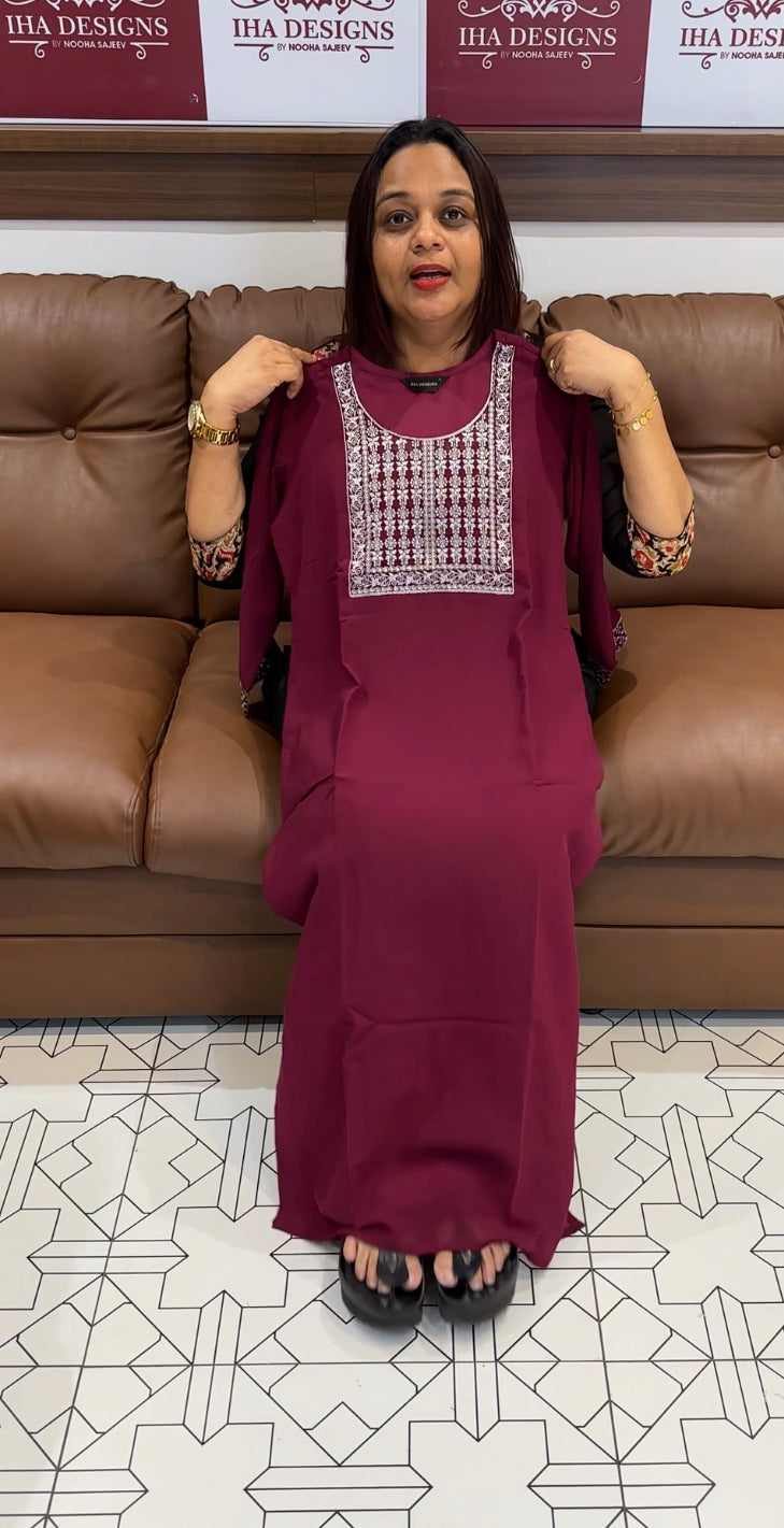 IHA'S IN-HOUSE FAUX GEORGETTE SLITED TOPS ONLY - IHA 8218