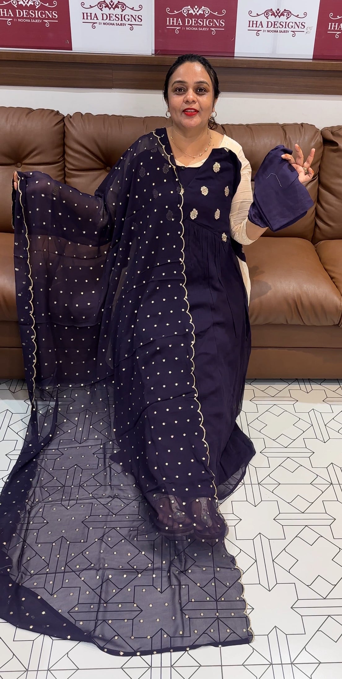 VISCOSE GEORGETTE TOP,BOTTOM AND DUPATTA - IHA 21627