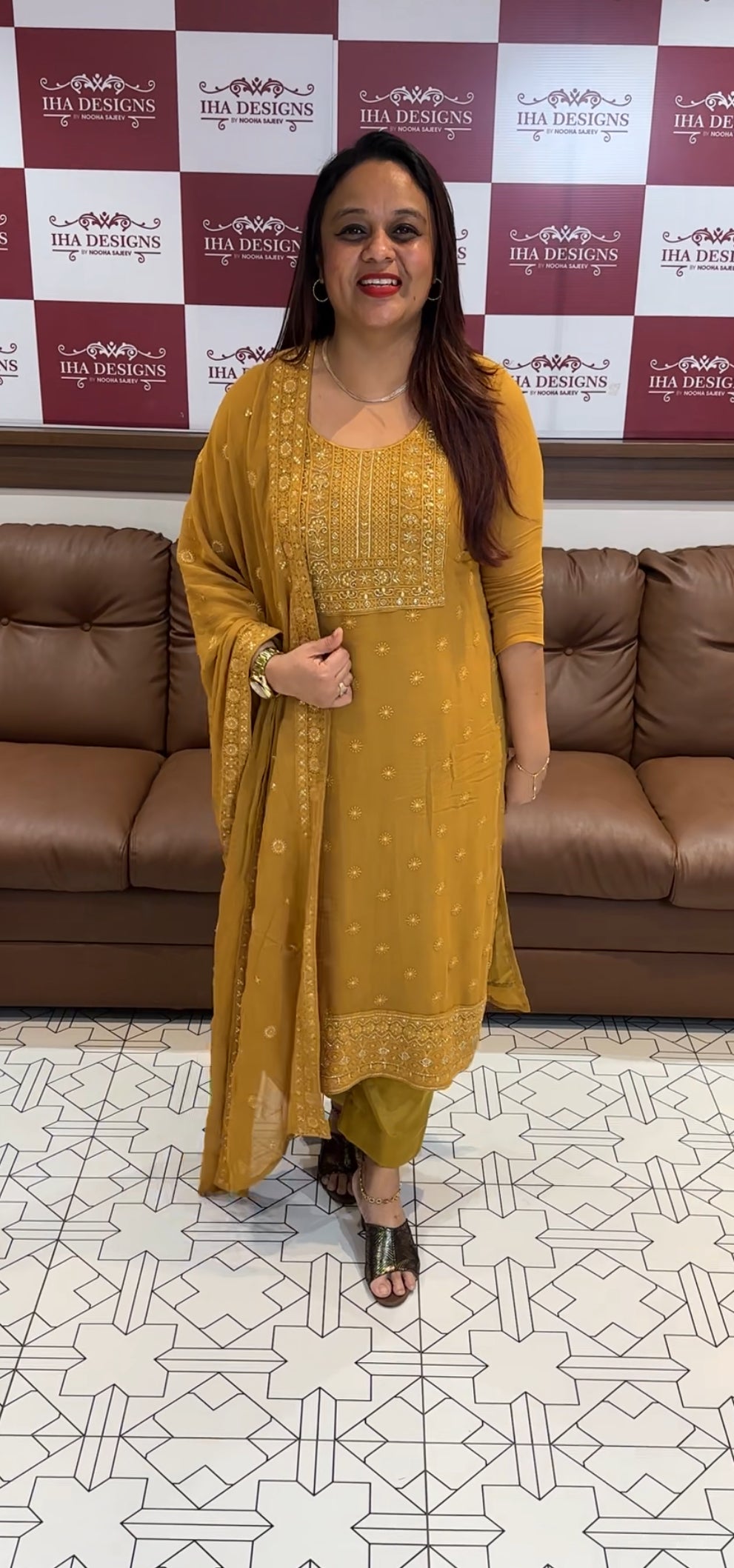 LUCKNOWI CHIKANKARI UNSTITCHED SALWAR SUITS - IHA 9728