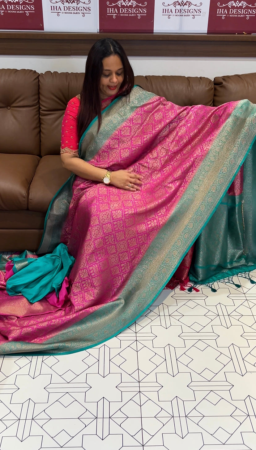 FORWARD SEMI KATAN SILK SAREES - IHA 9828