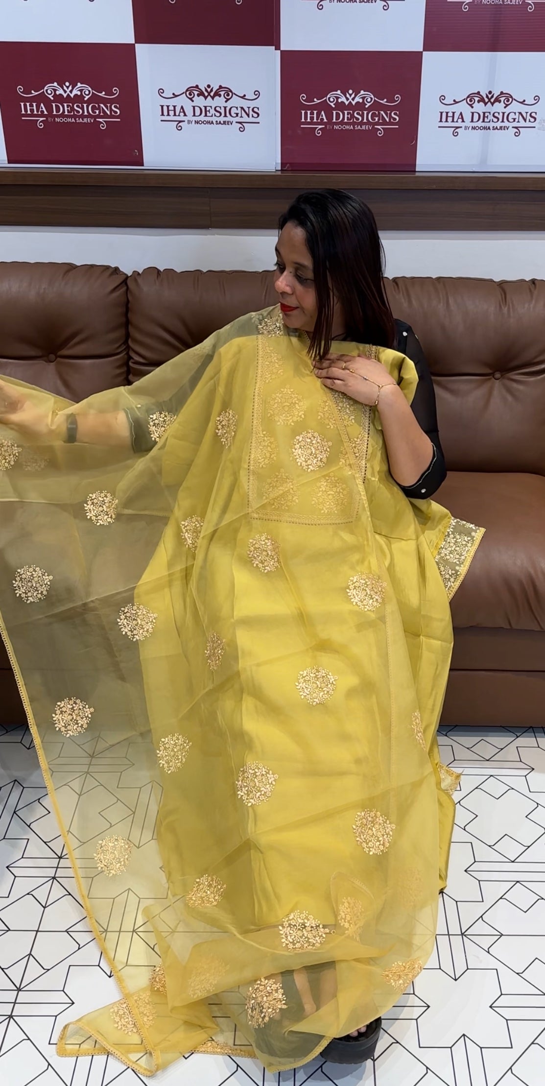 HAND WORKED UNSTITCHED SALWAR SUITS COLLECTION - IHA 9707