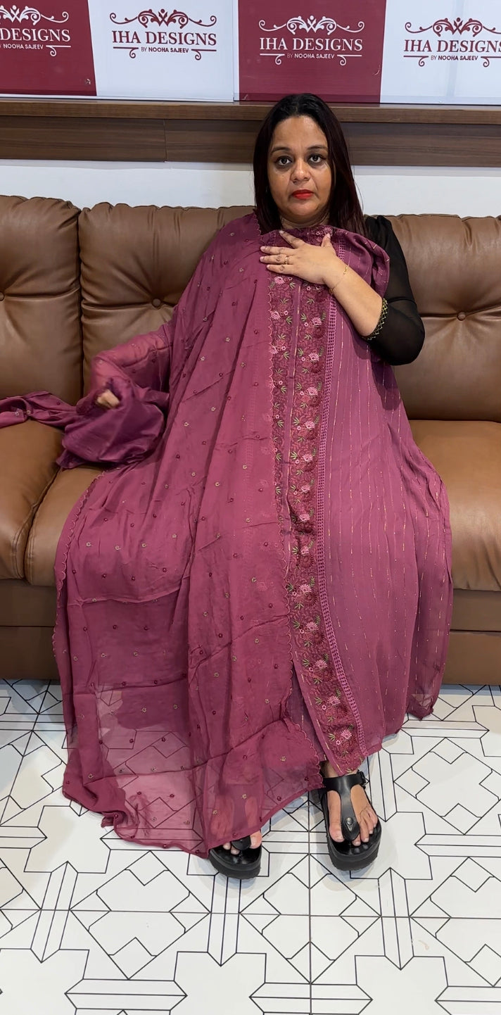 VISCOSE GEORGETTE UNSTITED SALWAR SUITS - IHA 8414