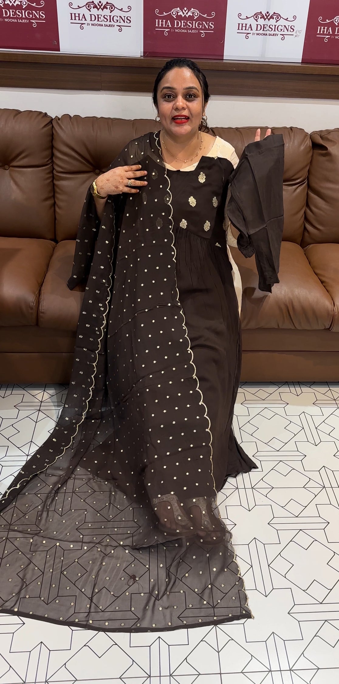 VISCOSE GEORGETTE TOP,BOTTOM AND DUPATTA - IHA 21627