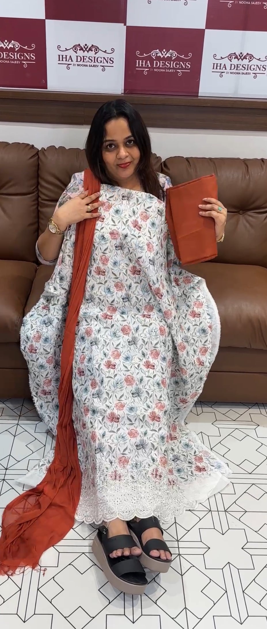 PRINTED UNSTITCHED SALWAR SUITS - IHA 22205