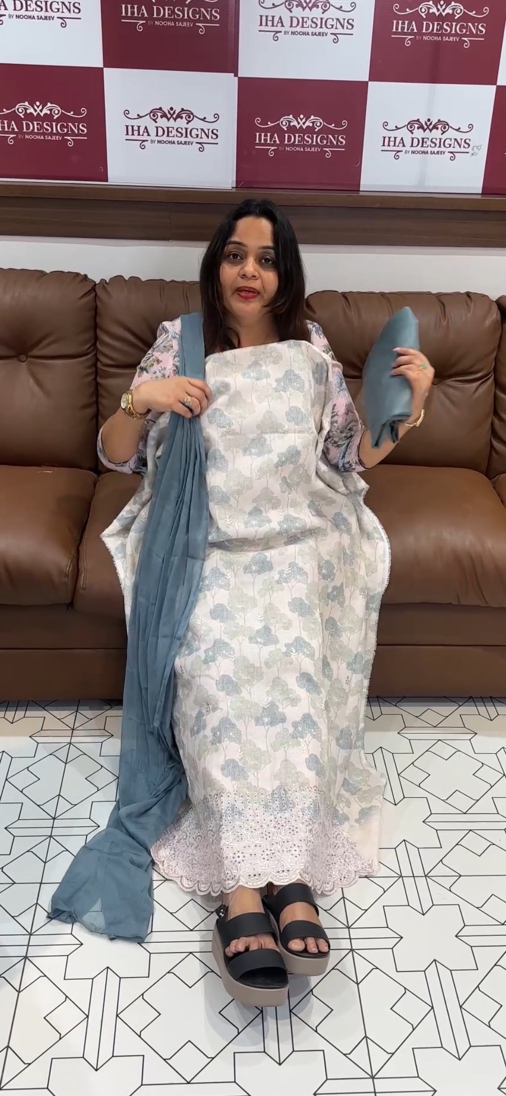 PRINTED UNSTITCHED SALWAR SUITS - IHA 22205