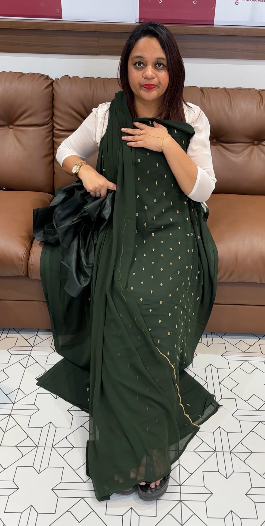 FAUX GEORGETTE UNSTITCHED SALWAR SUIT - IHA 9592