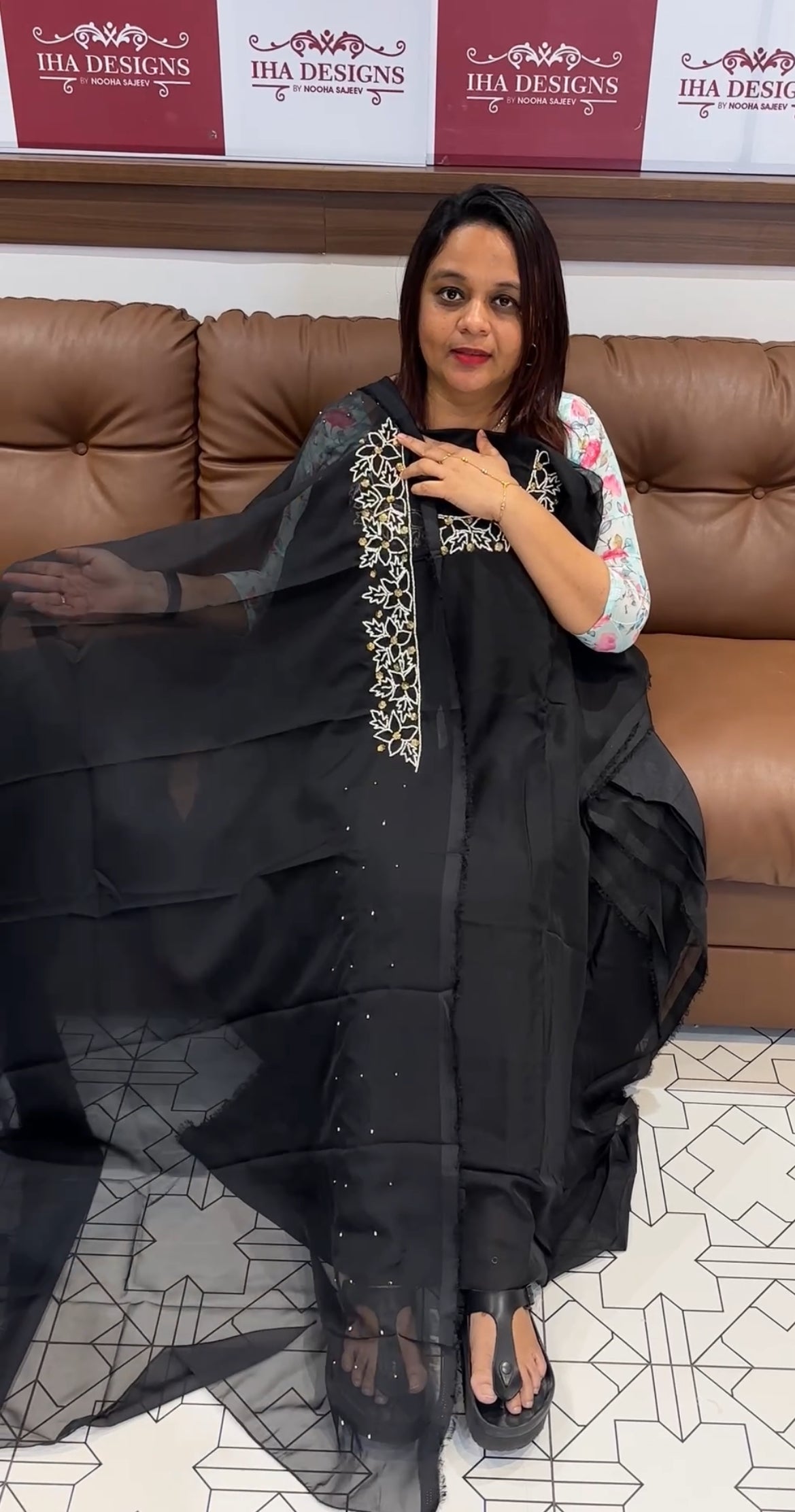 TABBY ORGANZA UNSTITCHED SALWAR SUITS - IHA 9847