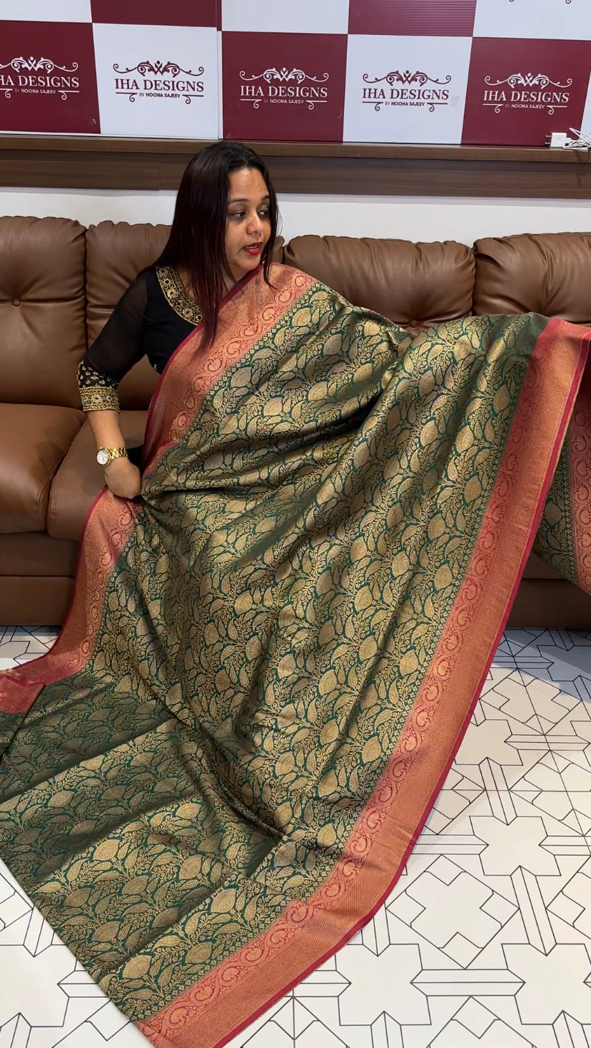 DESIGNER SEMI KATAN SILK SAREES - IHA 8346