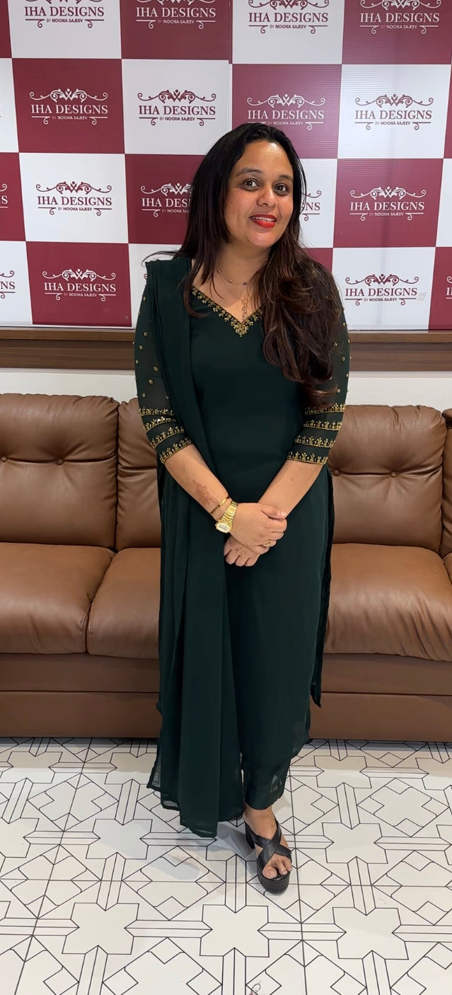 IHA'S IN-HOUSE HAND WORKED UNSTITCHED SALWAR SUITS - IHA 22852