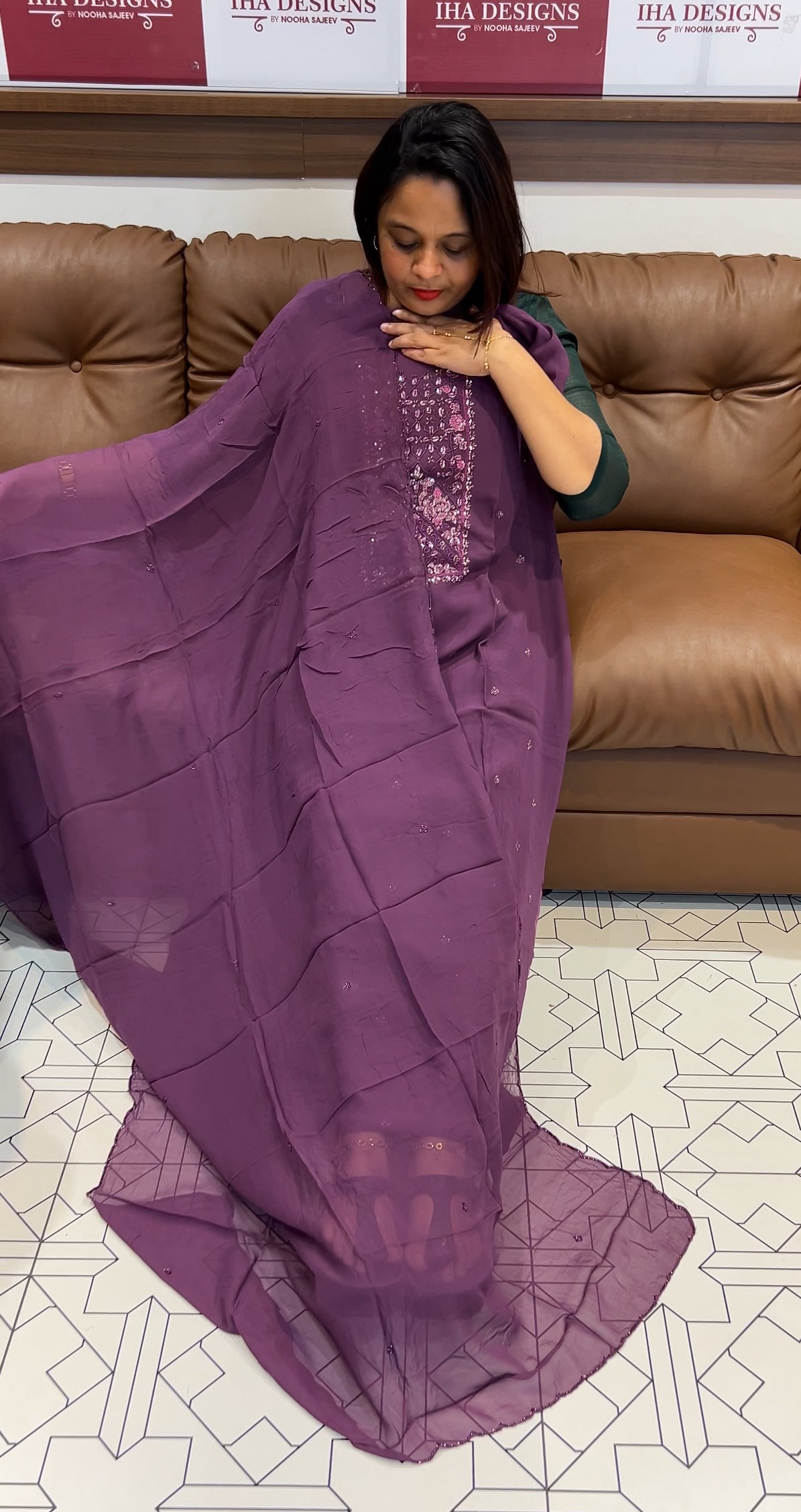 VISCOSE GEORGETTE UNSTITCHED SALWAR SUITS - IHA 9749