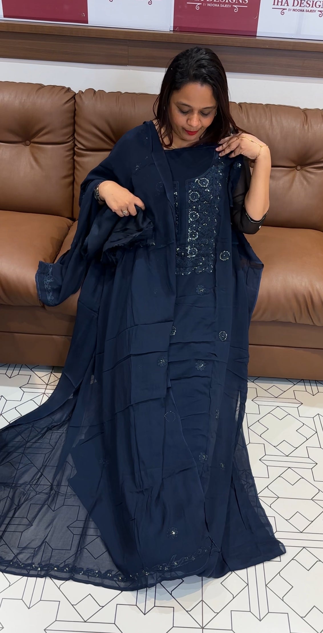 LUCKNOWI CHIKANKARI UNSTITCHED SALWAR SUITS COLLECTION - IHA 9705