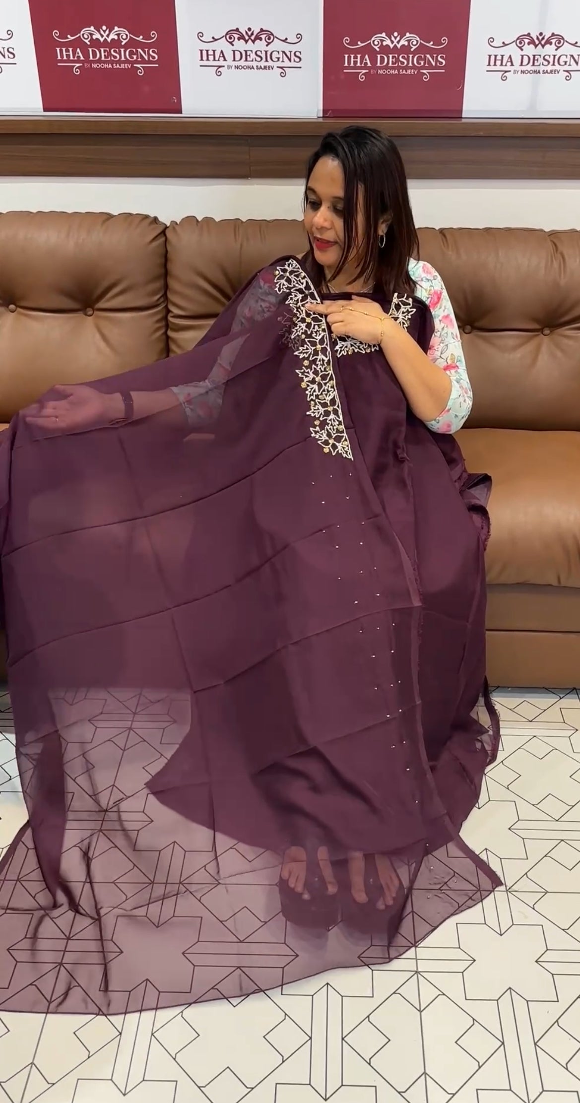 TABBY ORGANZA UNSTITCHED SALWAR SUITS - IHA 9847