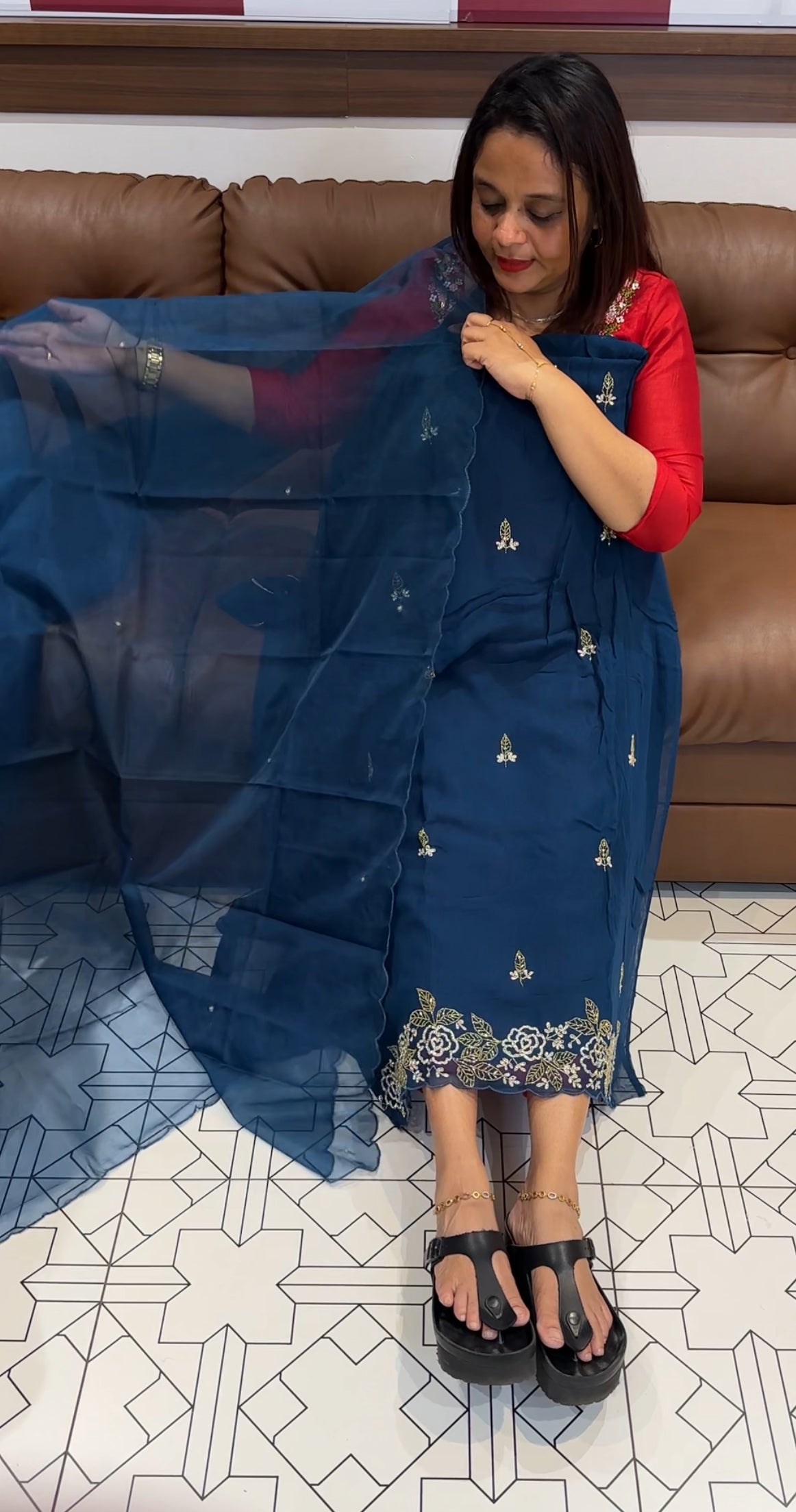 VISCOSE GEORGETTE UNSTITCHED SALWAR SUITS - IHA 9661