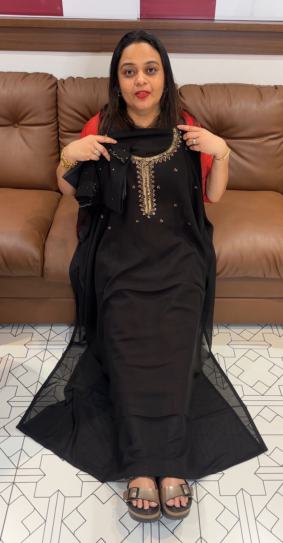 HAND WORKED UNSTITCHED SALWAR SUITS - IHA 22864
