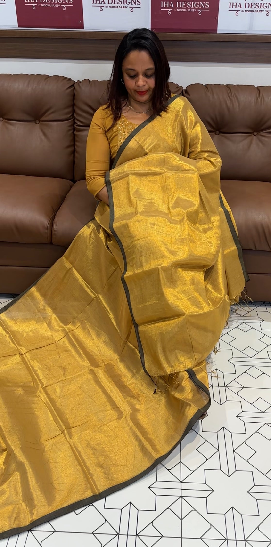 HANDLOOM TISSUE SAREES - IHA 9731