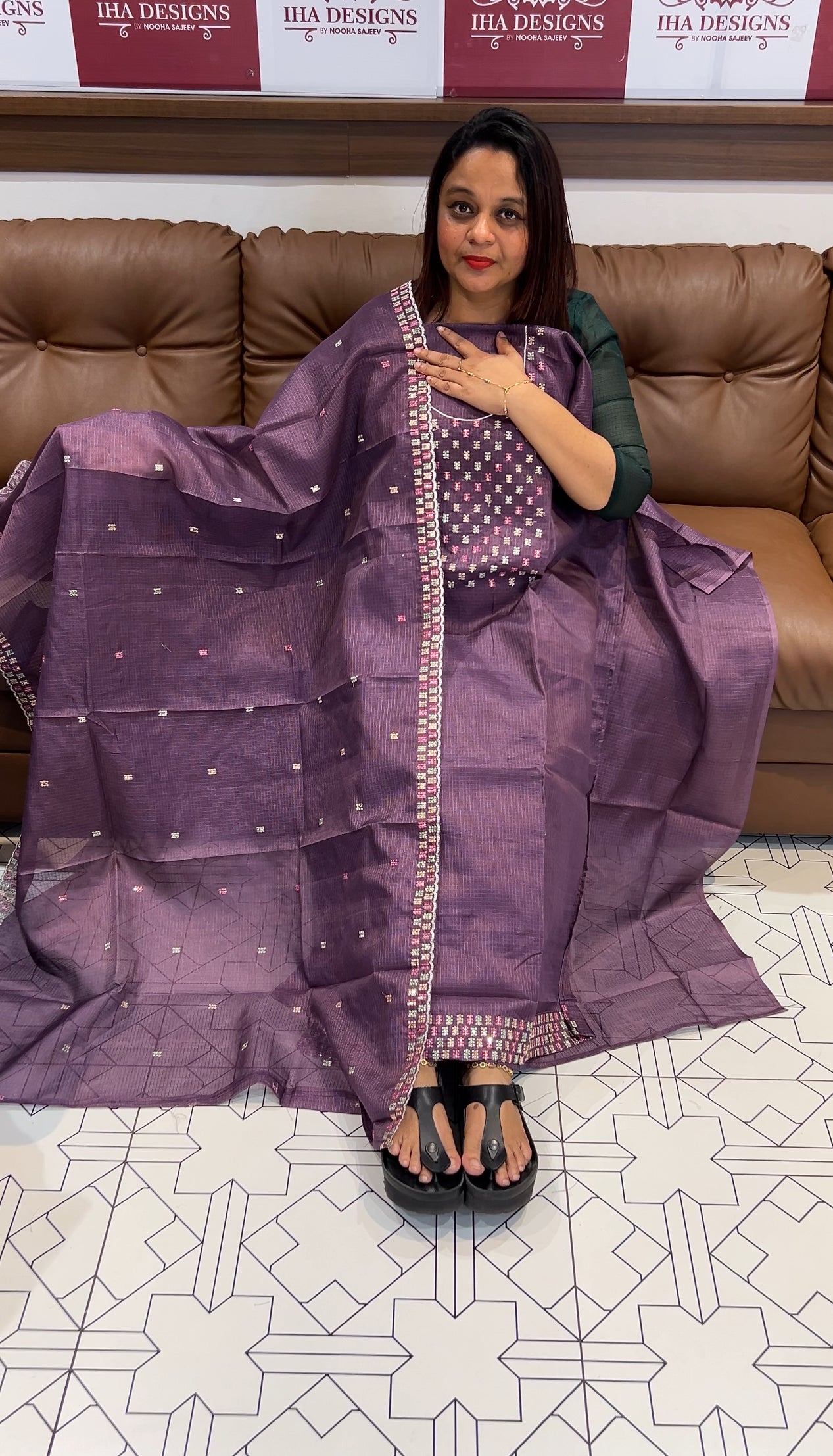 FORWARD SILKY KOTA UNSTITCHED SALWAR SUITS - IHA 9750