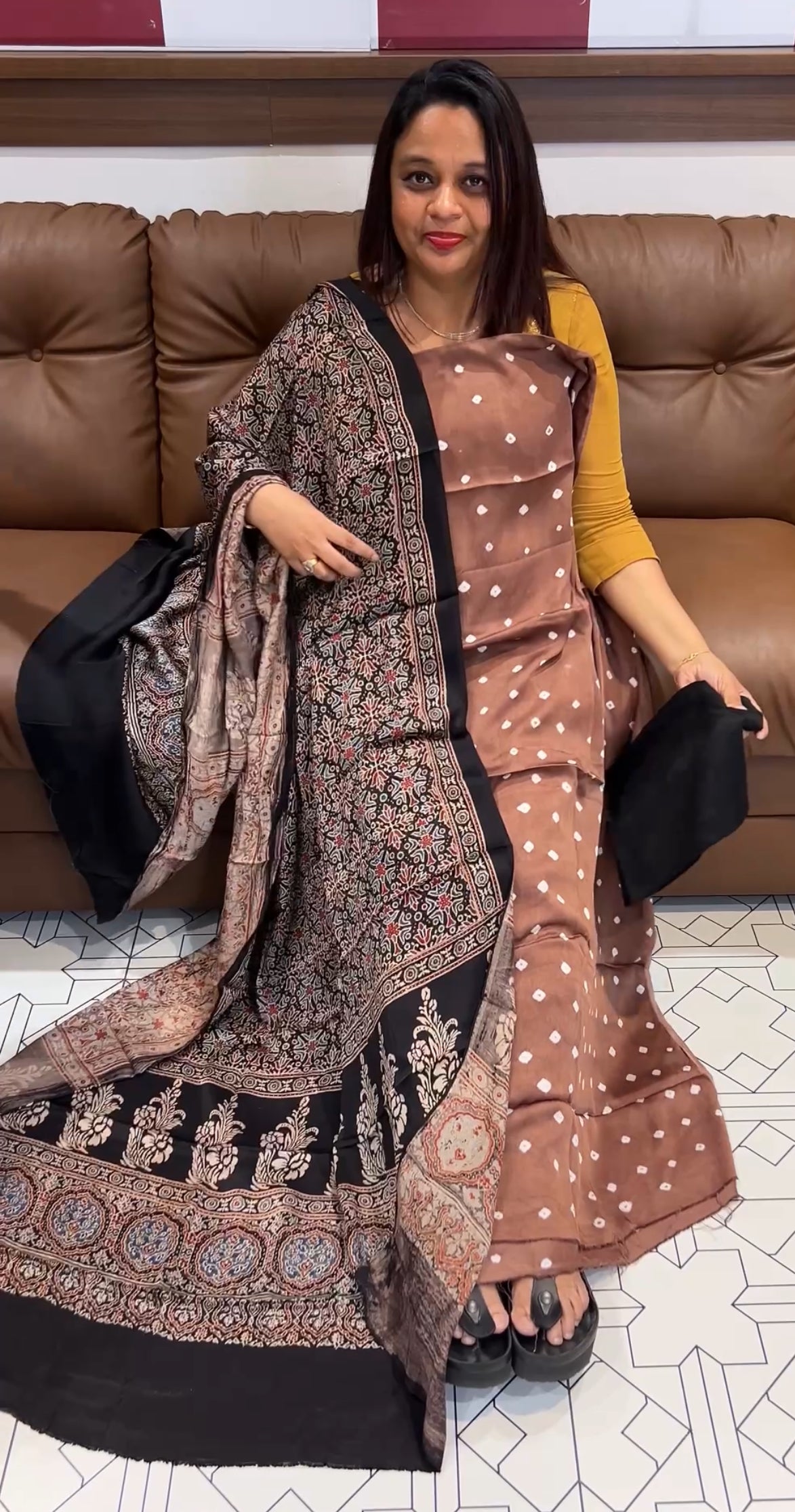 BANDHEJ PRINTED MODAL UNSTITCHED SALWAR SUITS - IHA 9741