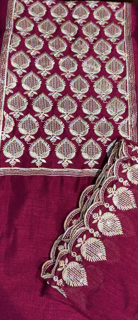 VICHITRA SILK UNSTITCHED SALWAR SUIT - IHA 8578