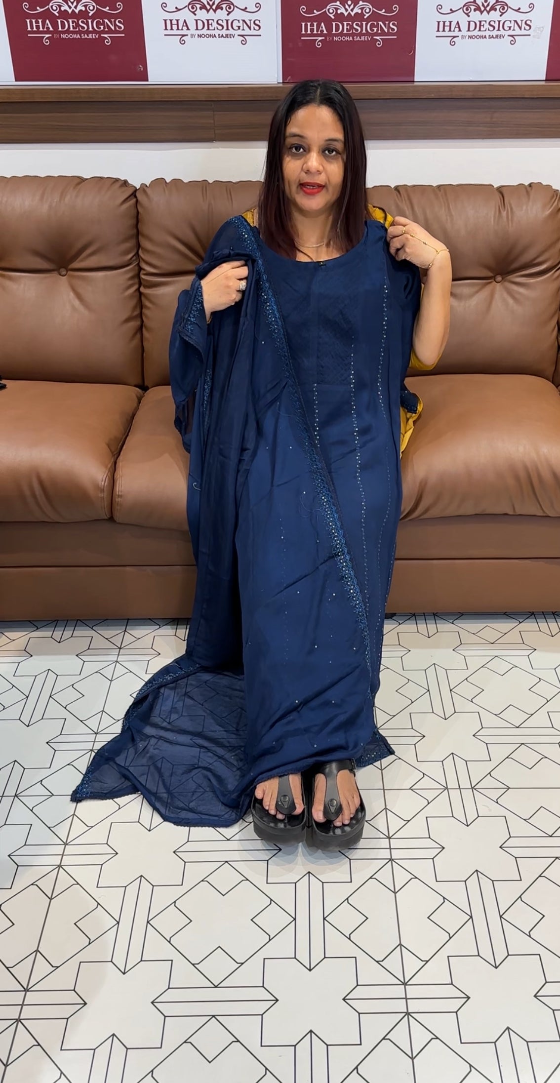 PLATINUM CHIFFON TOP ,BOTTOM AND DUPATTA - IHA 9479