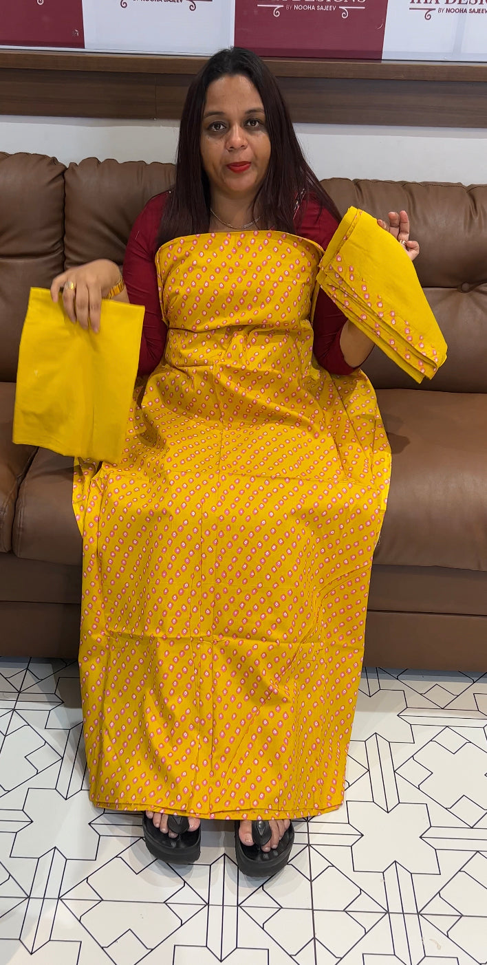 PRINTED COTTON UNSTITCHED SALWAR SUITS - IHA 8333